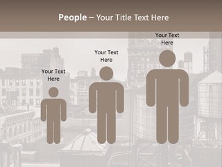 A Black And White Photo Of A City Skyline PowerPoint Template