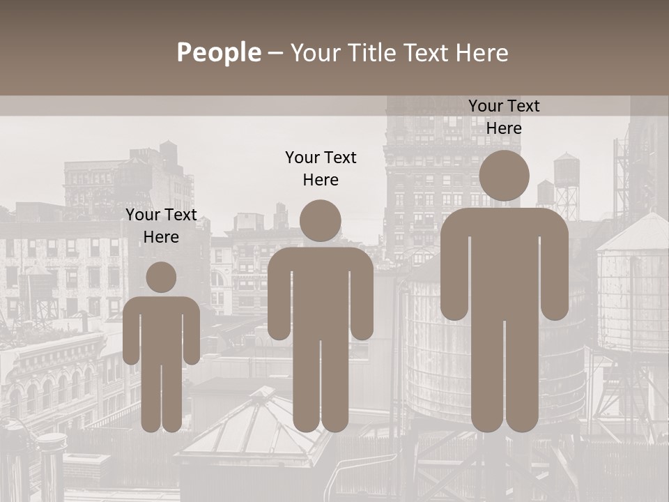 A Black And White Photo Of A City Skyline PowerPoint Template