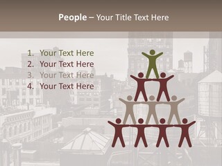 A Black And White Photo Of A City Skyline PowerPoint Template