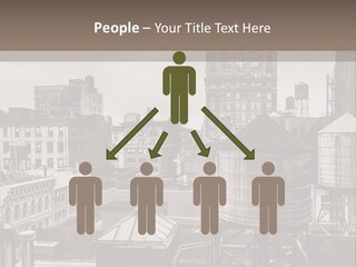 A Black And White Photo Of A City Skyline PowerPoint Template