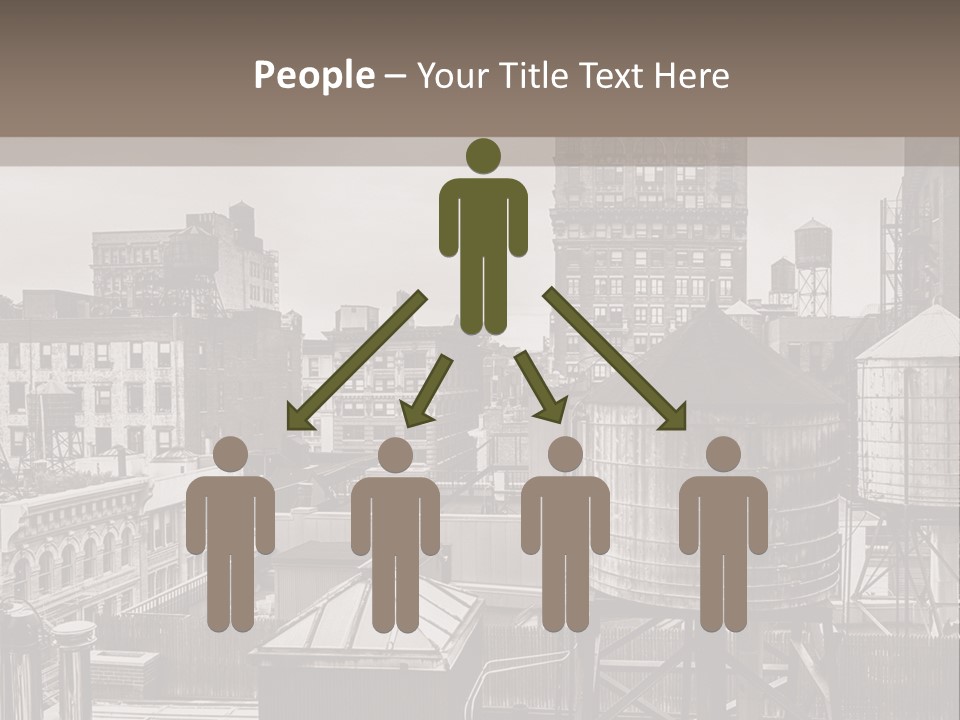 A Black And White Photo Of A City Skyline PowerPoint Template