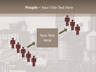 A Black And White Photo Of A City Skyline PowerPoint Template