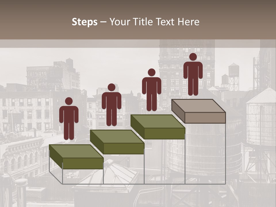 A Black And White Photo Of A City Skyline PowerPoint Template