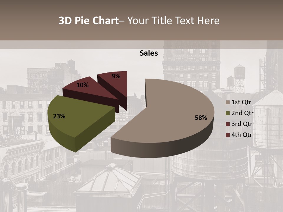 A Black And White Photo Of A City Skyline PowerPoint Template