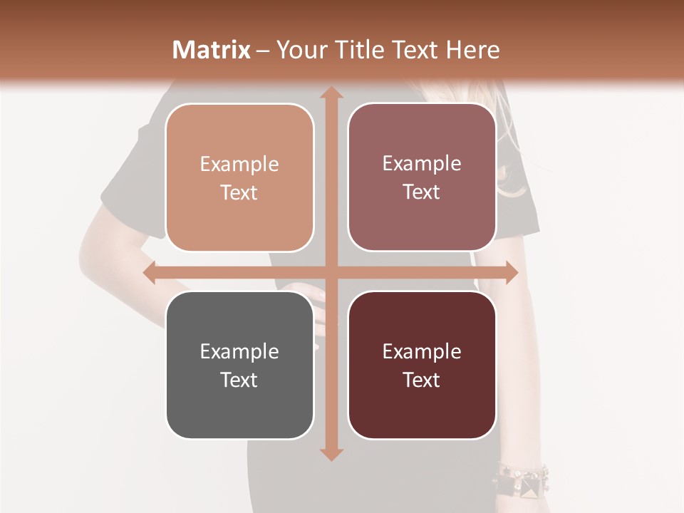 A Woman In A Black Dress Is Posing For A Picture PowerPoint Template