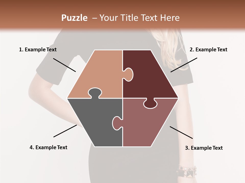 A Woman In A Black Dress Is Posing For A Picture PowerPoint Template