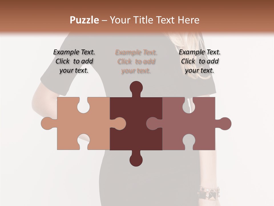 A Woman In A Black Dress Is Posing For A Picture PowerPoint Template