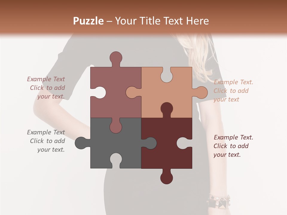 A Woman In A Black Dress Is Posing For A Picture PowerPoint Template