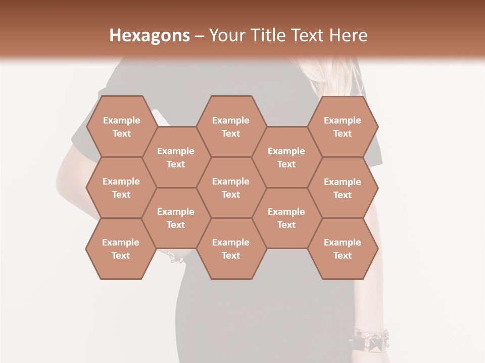 A Woman In A Black Dress Is Posing For A Picture PowerPoint Template