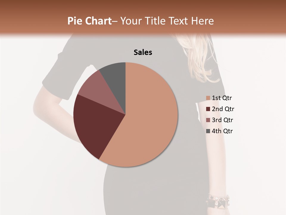 A Woman In A Black Dress Is Posing For A Picture PowerPoint Template