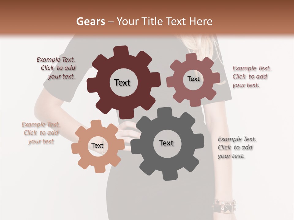 A Woman In A Black Dress Is Posing For A Picture PowerPoint Template