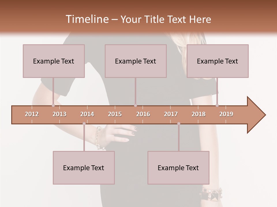 A Woman In A Black Dress Is Posing For A Picture PowerPoint Template