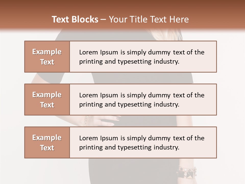 A Woman In A Black Dress Is Posing For A Picture PowerPoint Template