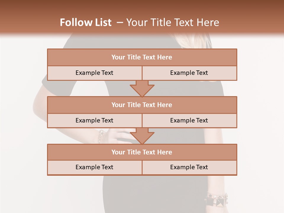 A Woman In A Black Dress Is Posing For A Picture PowerPoint Template