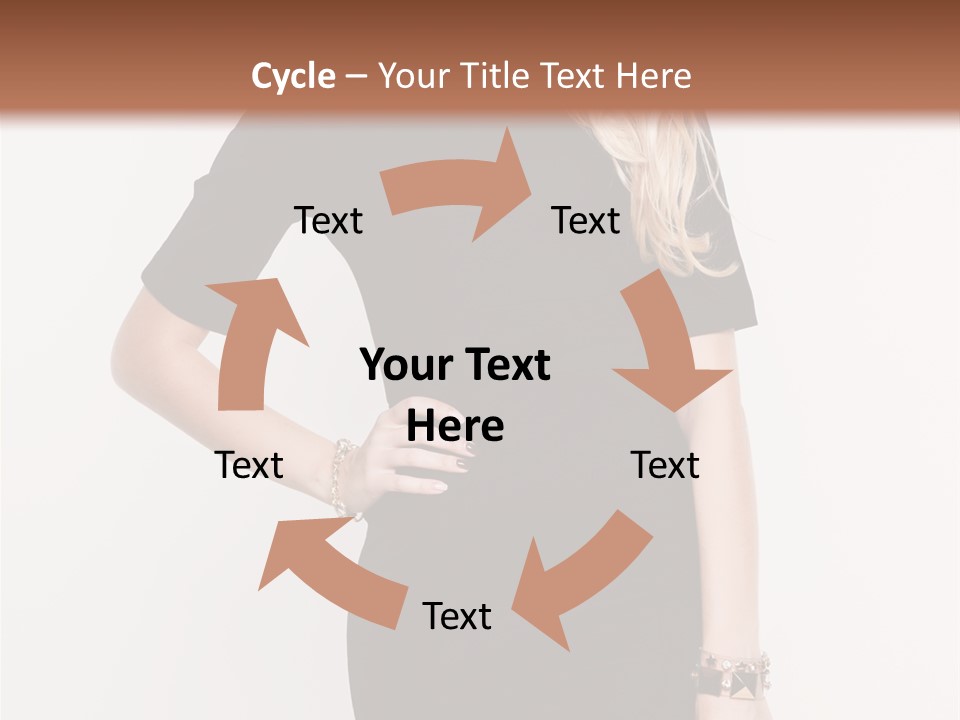 A Woman In A Black Dress Is Posing For A Picture PowerPoint Template