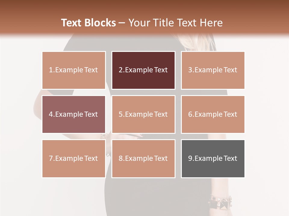 A Woman In A Black Dress Is Posing For A Picture PowerPoint Template