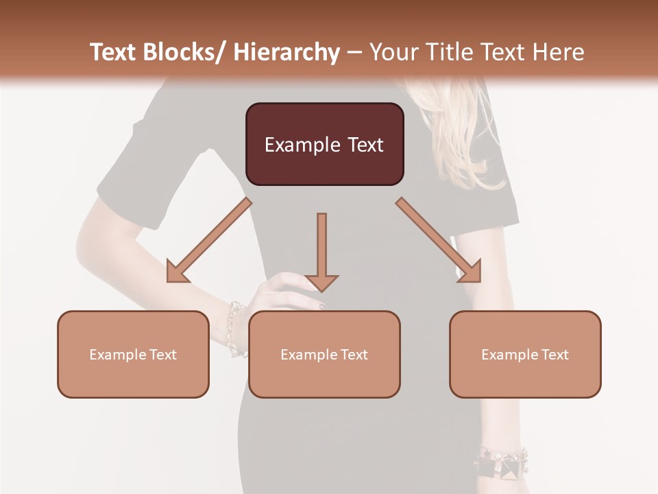 A Woman In A Black Dress Is Posing For A Picture PowerPoint Template