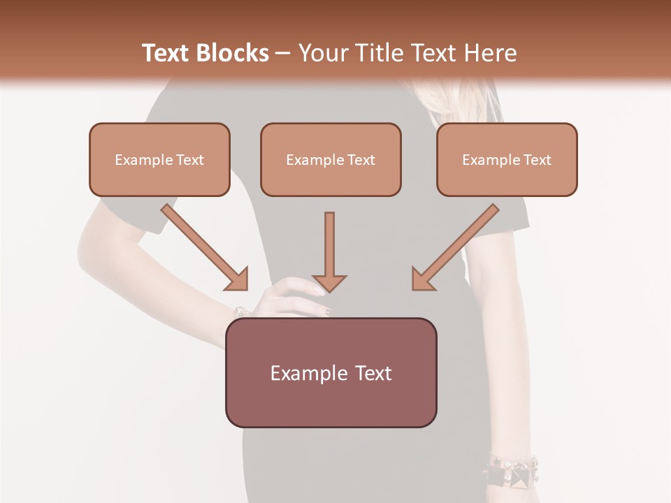 A Woman In A Black Dress Is Posing For A Picture PowerPoint Template