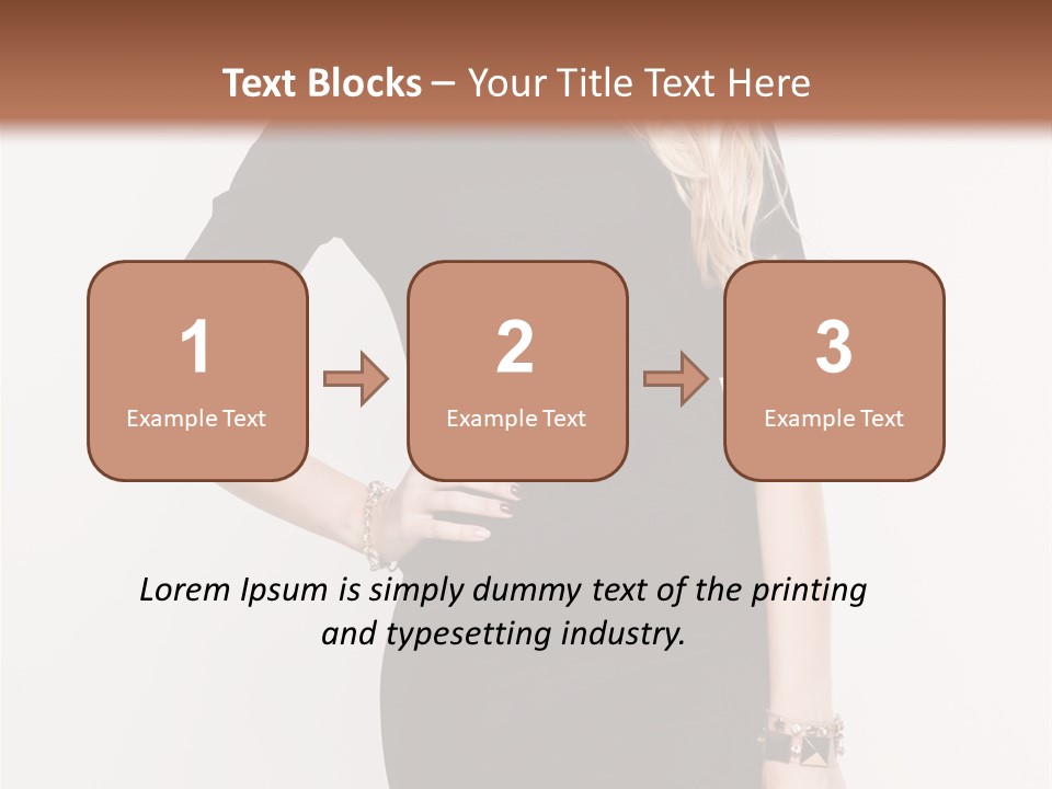 A Woman In A Black Dress Is Posing For A Picture PowerPoint Template