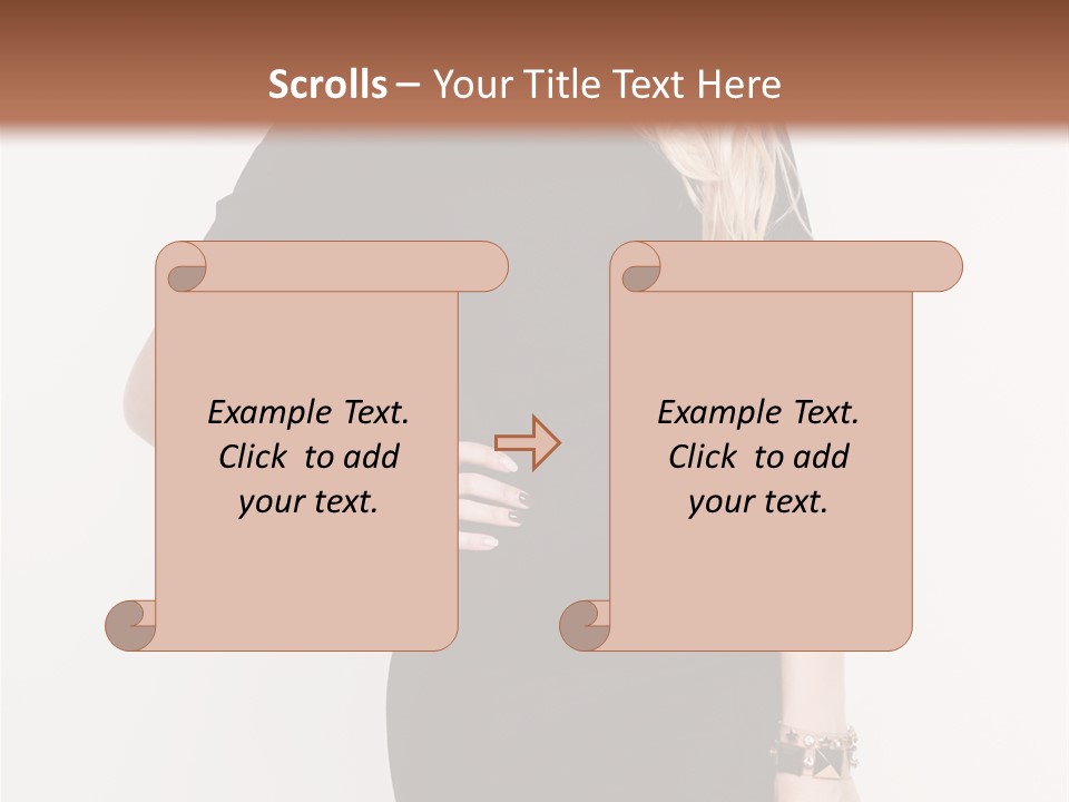 A Woman In A Black Dress Is Posing For A Picture PowerPoint Template