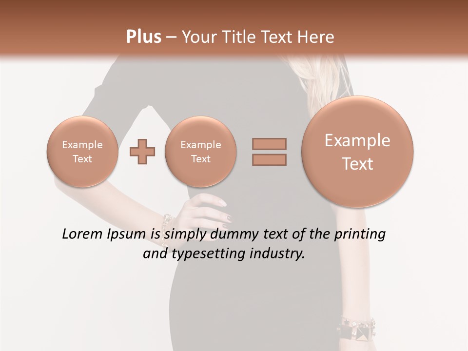 A Woman In A Black Dress Is Posing For A Picture PowerPoint Template