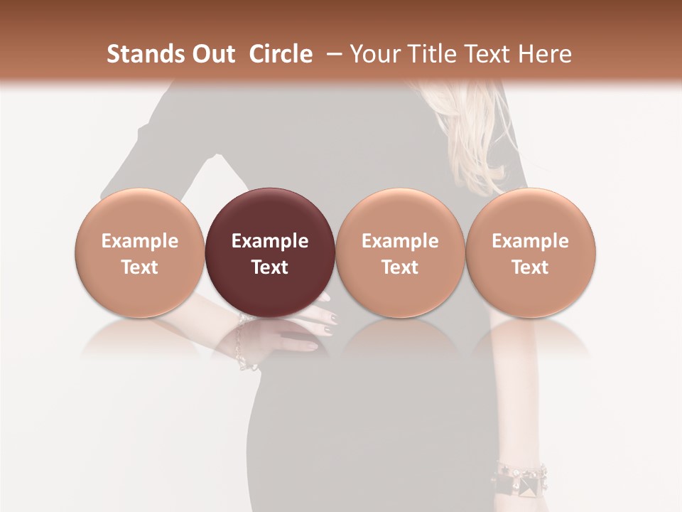 A Woman In A Black Dress Is Posing For A Picture PowerPoint Template