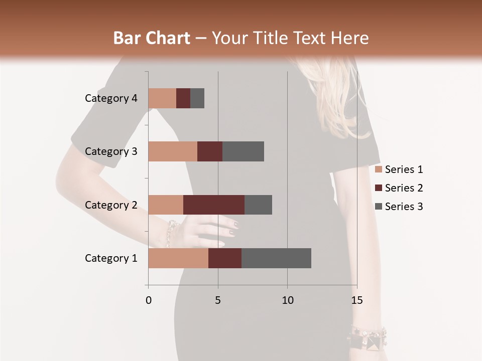 A Woman In A Black Dress Is Posing For A Picture PowerPoint Template