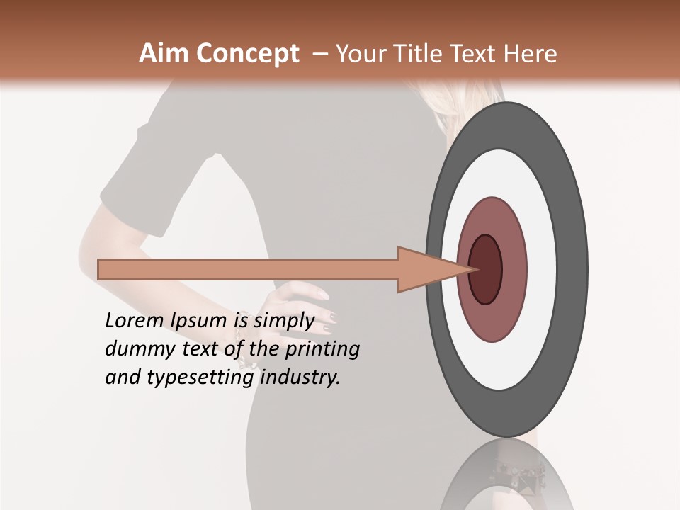 A Woman In A Black Dress Is Posing For A Picture PowerPoint Template