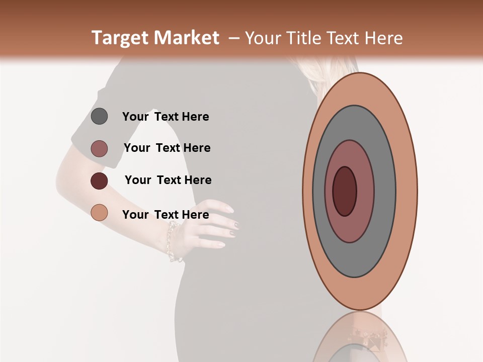 A Woman In A Black Dress Is Posing For A Picture PowerPoint Template