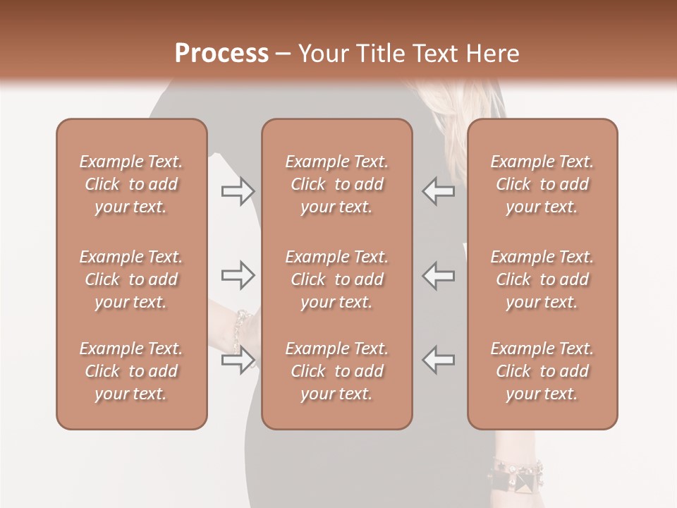 A Woman In A Black Dress Is Posing For A Picture PowerPoint Template