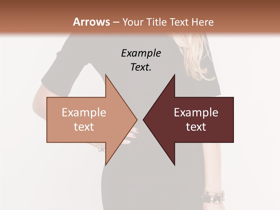 A Woman In A Black Dress Is Posing For A Picture PowerPoint Template