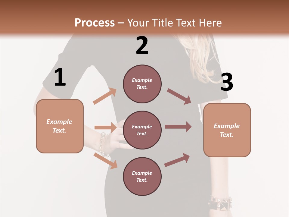 A Woman In A Black Dress Is Posing For A Picture PowerPoint Template