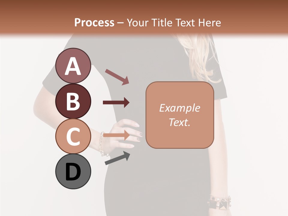 A Woman In A Black Dress Is Posing For A Picture PowerPoint Template