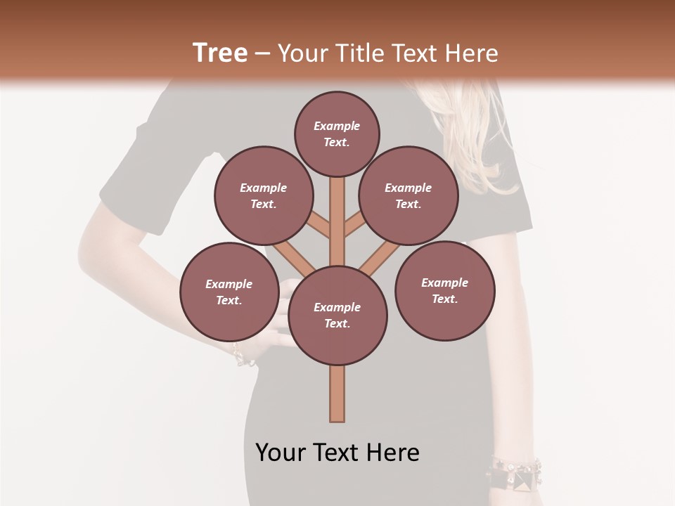 A Woman In A Black Dress Is Posing For A Picture PowerPoint Template