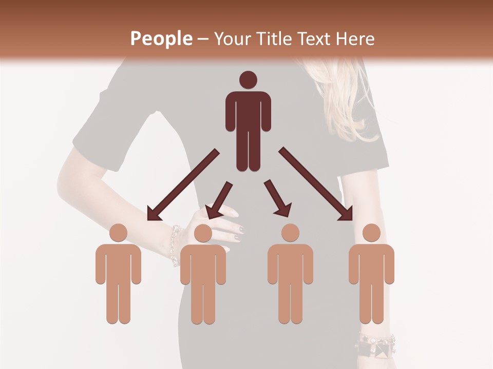 A Woman In A Black Dress Is Posing For A Picture PowerPoint Template