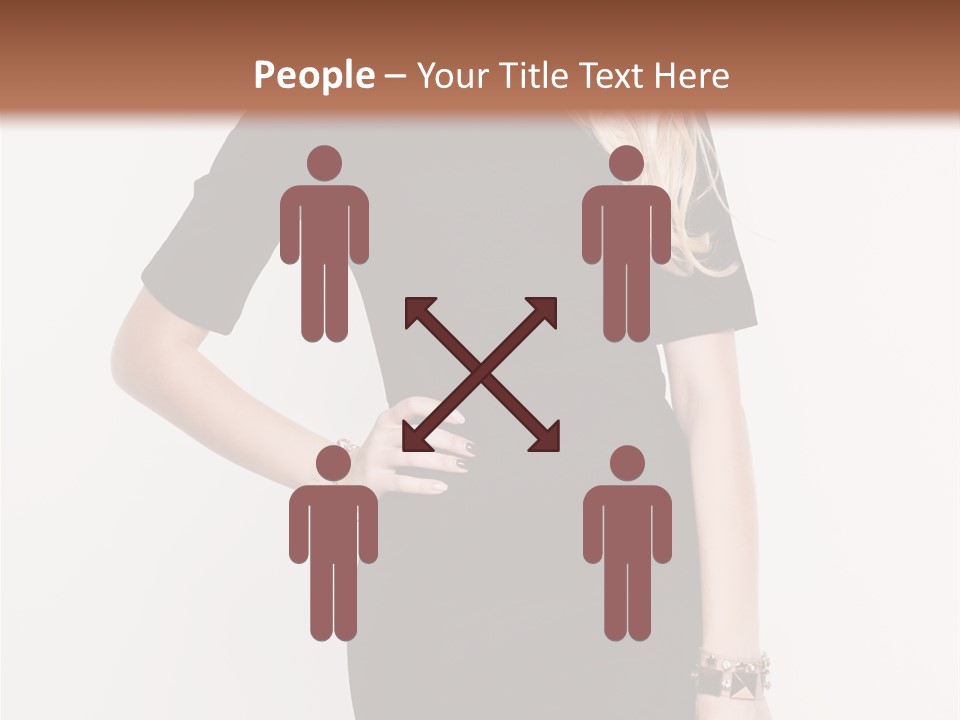 A Woman In A Black Dress Is Posing For A Picture PowerPoint Template
