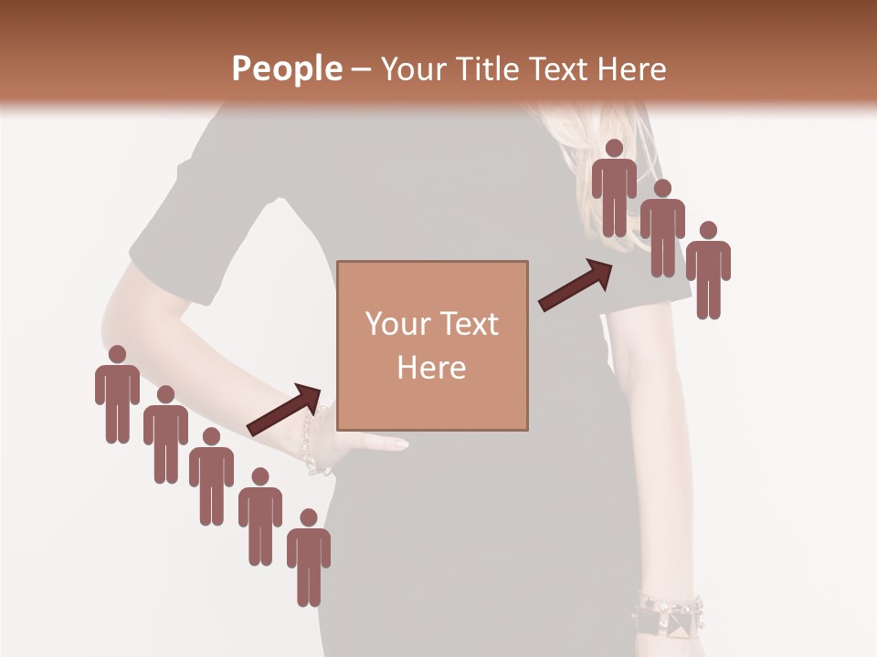 A Woman In A Black Dress Is Posing For A Picture PowerPoint Template