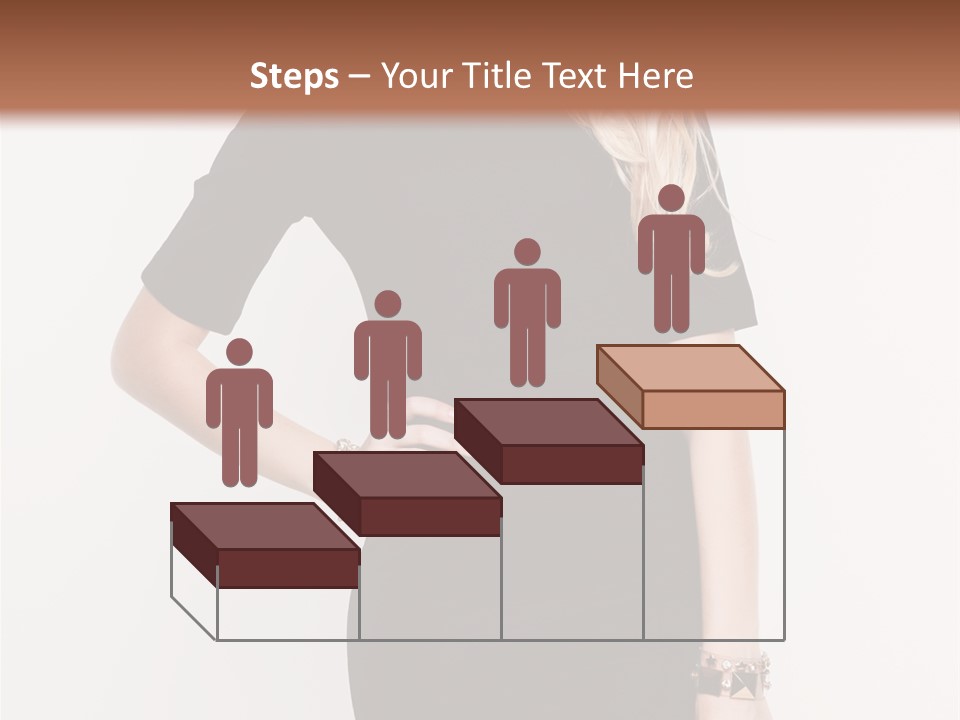 A Woman In A Black Dress Is Posing For A Picture PowerPoint Template