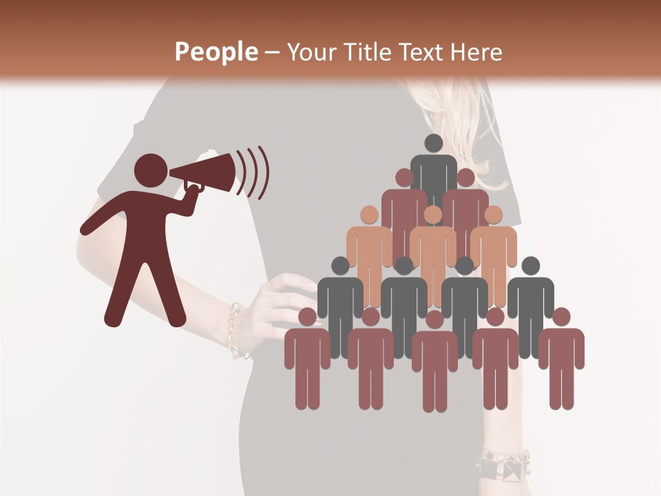 A Woman In A Black Dress Is Posing For A Picture PowerPoint Template