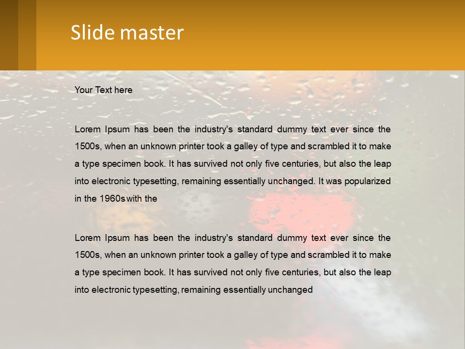 Rain Drops On The Windshield Of A Car PowerPoint Template