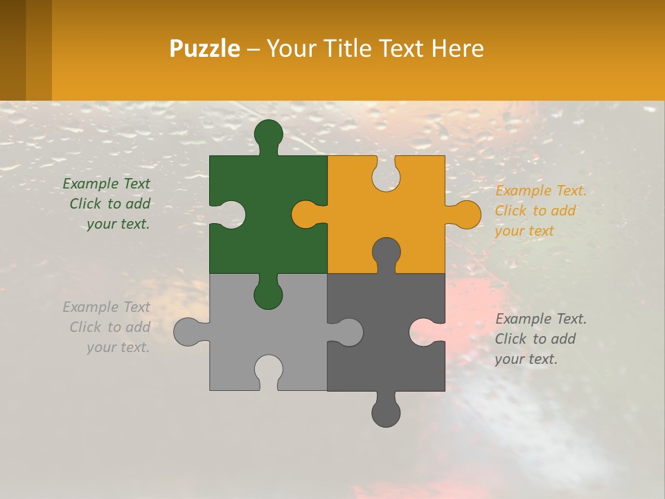 Rain Drops On The Windshield Of A Car PowerPoint Template