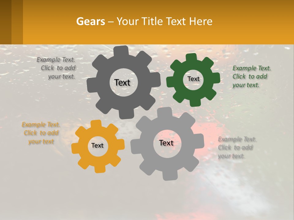 Rain Drops On The Windshield Of A Car PowerPoint Template