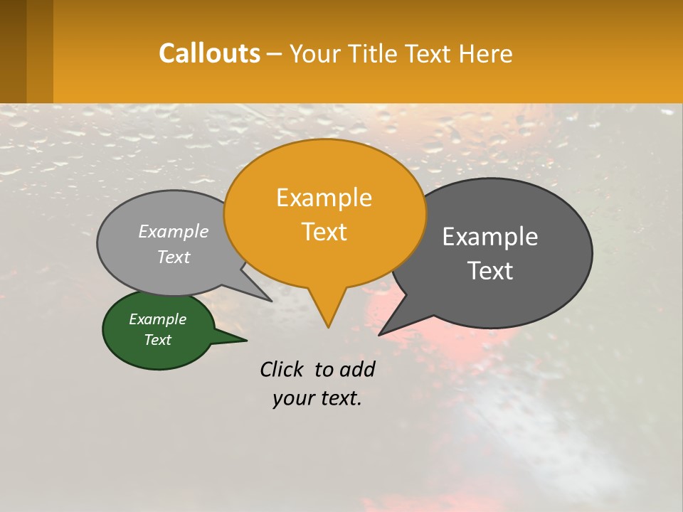 Rain Drops On The Windshield Of A Car PowerPoint Template