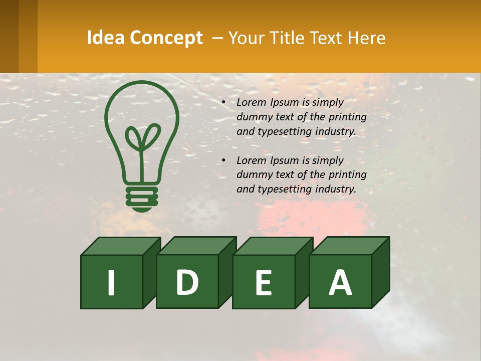 Rain Drops On The Windshield Of A Car PowerPoint Template