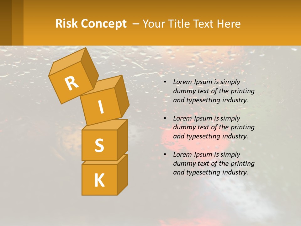 Rain Drops On The Windshield Of A Car PowerPoint Template