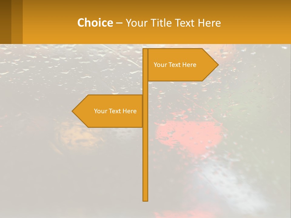 Rain Drops On The Windshield Of A Car PowerPoint Template