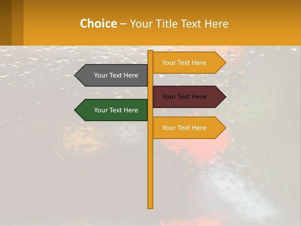 Rain Drops On The Windshield Of A Car PowerPoint Template