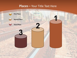 A Train On A Train Track With A Sky Background PowerPoint Template