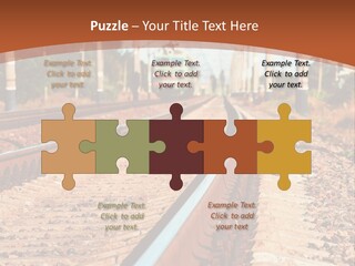 A Train On A Train Track With A Sky Background PowerPoint Template