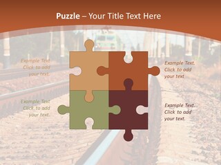 A Train On A Train Track With A Sky Background PowerPoint Template